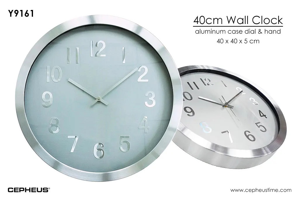 18 Inci Outdoor Tahan Air Logam Jam Dinding Bagian Dengan Termometer