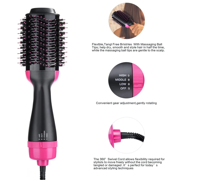 hair dryer with round brush attachment