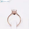 Tianyu Customized 14k/18k rose gold ring 1.25ct round colorless moissanite with synthetic sapphire engagement lady rinig