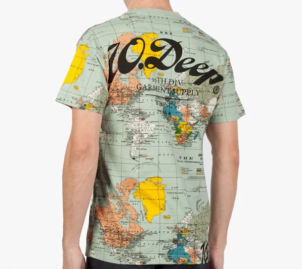 Map Of The World Shirt World map unisex full-size printing t-shirt