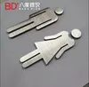 3D Brushed Stainless Steel Washroom Toilet WC Doorplate Sign/Electronic Room Signage/Interior Directory Signage