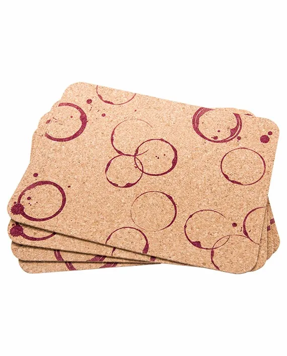 30*40cm Custom Screen Printed Cork Placemats And Coaster Sets For Home