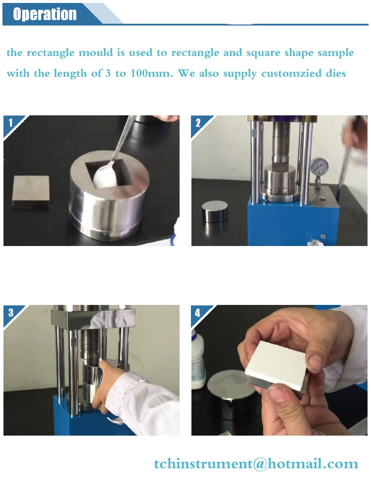 Rectangular Punch And Die For Lab Hydraulic Press,Rectangle Pressing