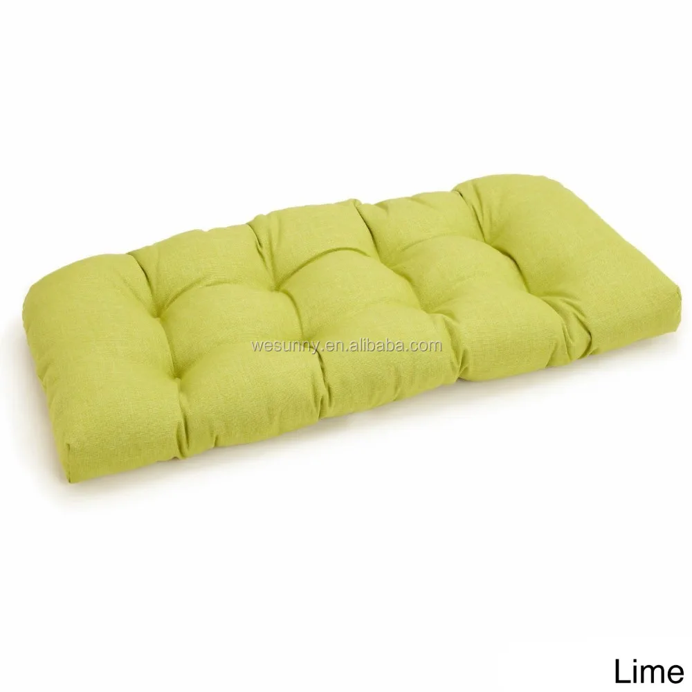 Solid Tufted All Weather U Shaped Outdoor Settee Bench Cushion