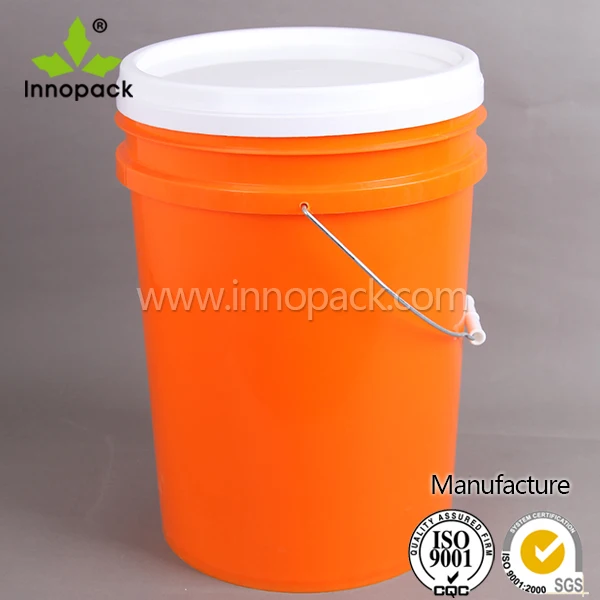 Round 20 Kg Storage Orange Plastic Barrel Drums With Lid Wholesale ...