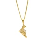 Hiphop Fashion Zinc Alloy Gold Plated Revolver Pistol Gun Pendant Necklace