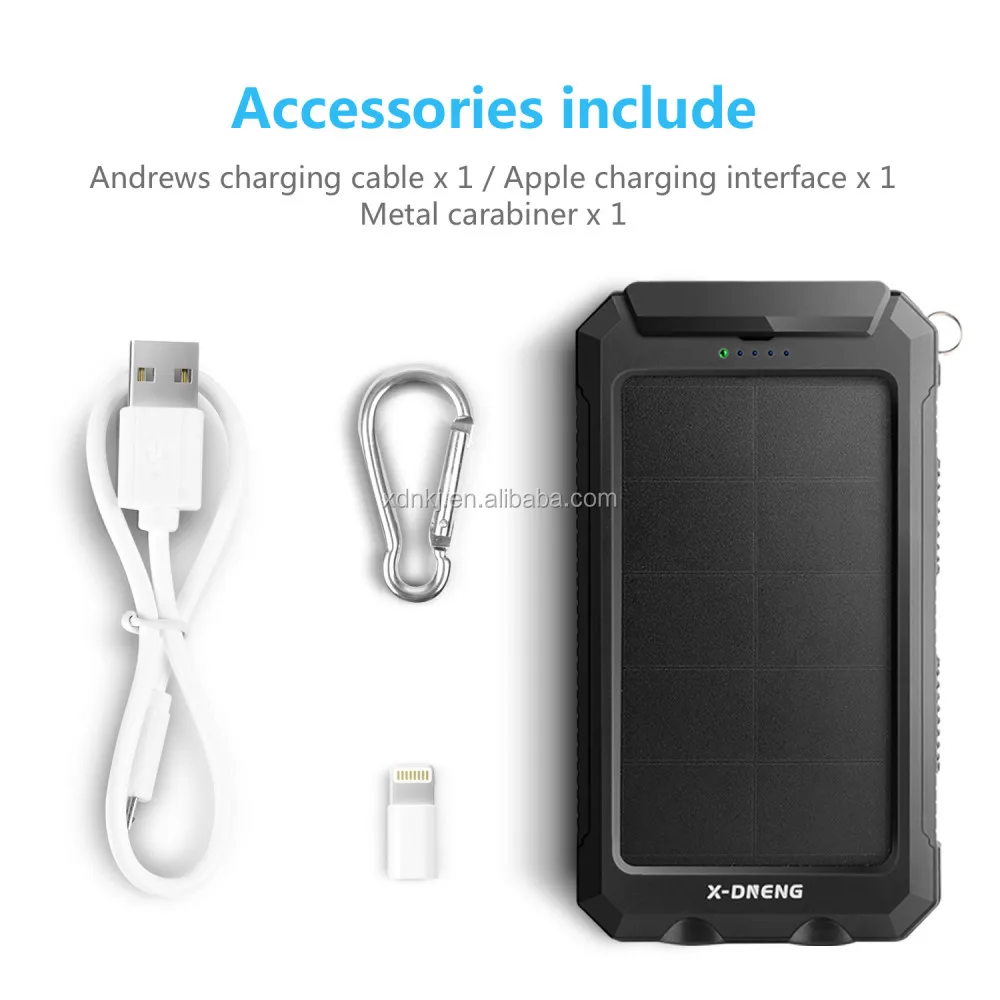 Oem / Odm Waterproof Solar Charge Mobile Power Bank Case 10000mah With