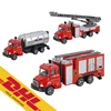 1/64 Fire Engine Truck Pull Back Die Cast Alloy Car Model Fire Ladder Truck Water Cannon Water Storage Vehicle Toddler Boy Toys