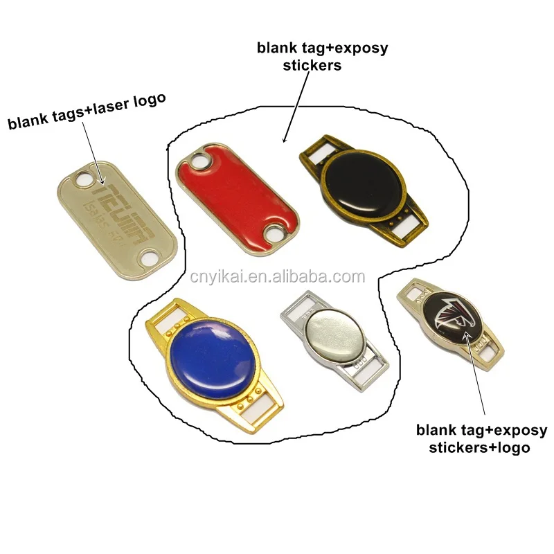 High Quality Silver Oval Blank Shoelace Charm/ Shoelace Tags,Paracord