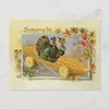 High quality Matte Vintage Turkeys in Corn Cob Car Holiday Postcard