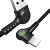 Behenda 90 Degree usb data cable fast charging flex gaming micro usb cable for iphone
