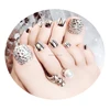 hotsales Korea style pre-design artificial toe nail tips FJ25 chrome metallization 3D false toe nails