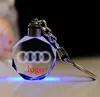Custom 3D Laser engraving Car Logo LED Crystal Keychain for giveaways