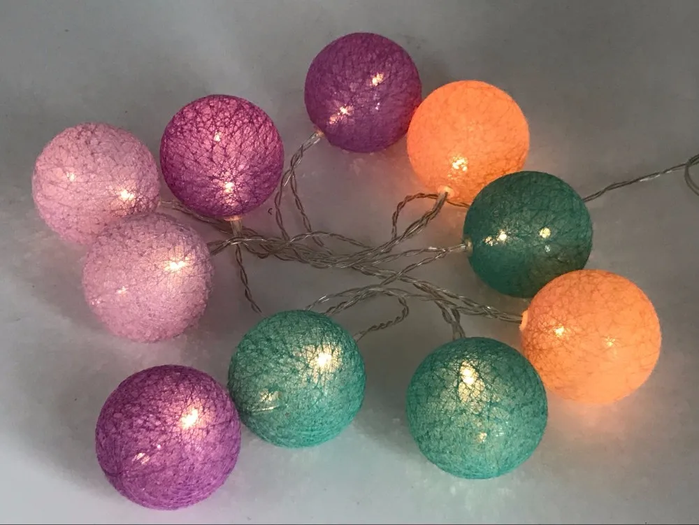 Battery Operated 20led Cotton Ball Lights String Buy Led Cotton Ball