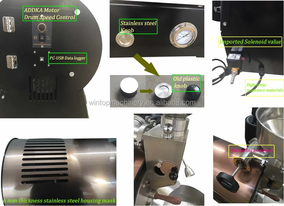 1 Kg Quality Small Coffee Roaster Price 1.5 Kg Green Coffee Bean