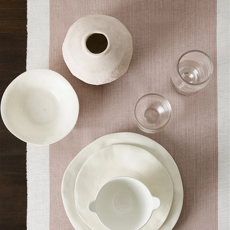 Nordic Mediterranean Modern American Simple Contrast Design cotton Table runner