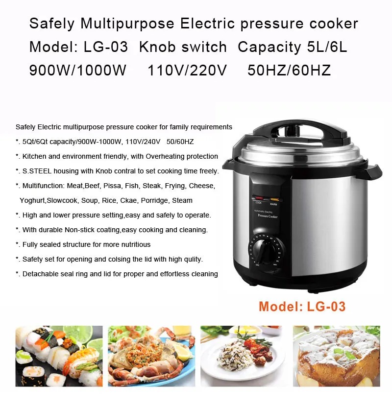 Lg03 Safely Multipurpose Hot Pot Pressure Cooker Electric Factory Rice
