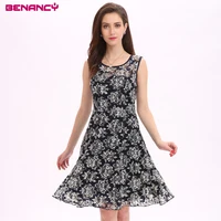 2017 New Korea style One Piece Lace Floral Printed Summer Casual Midi Dress