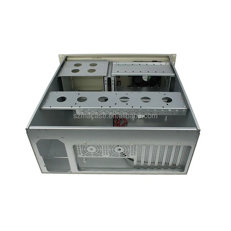 PC Computer Industrial Rack Mount Server Chassis Case 4U IPC Rackmount Chassis for 8pcs 3.5" HDD and 2pcs cd-rom