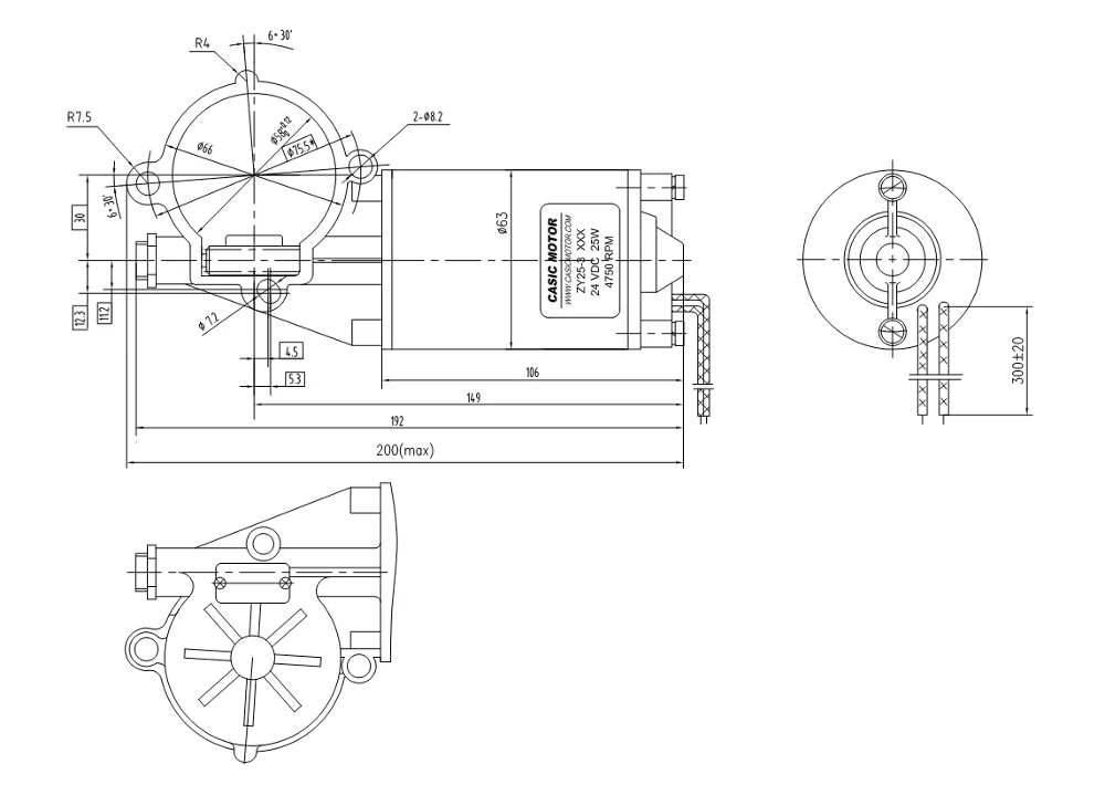 24 Vdc Wiper Motor Torque 0.05n.m Buy Wiper Motor Product on
