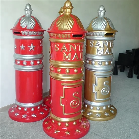 Frp Life Size Postbox Statue Post Standing For Christmas