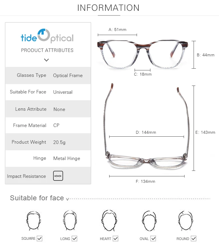 Ce Certificated Plastic Cellulose Propionate Material Eyewear ...