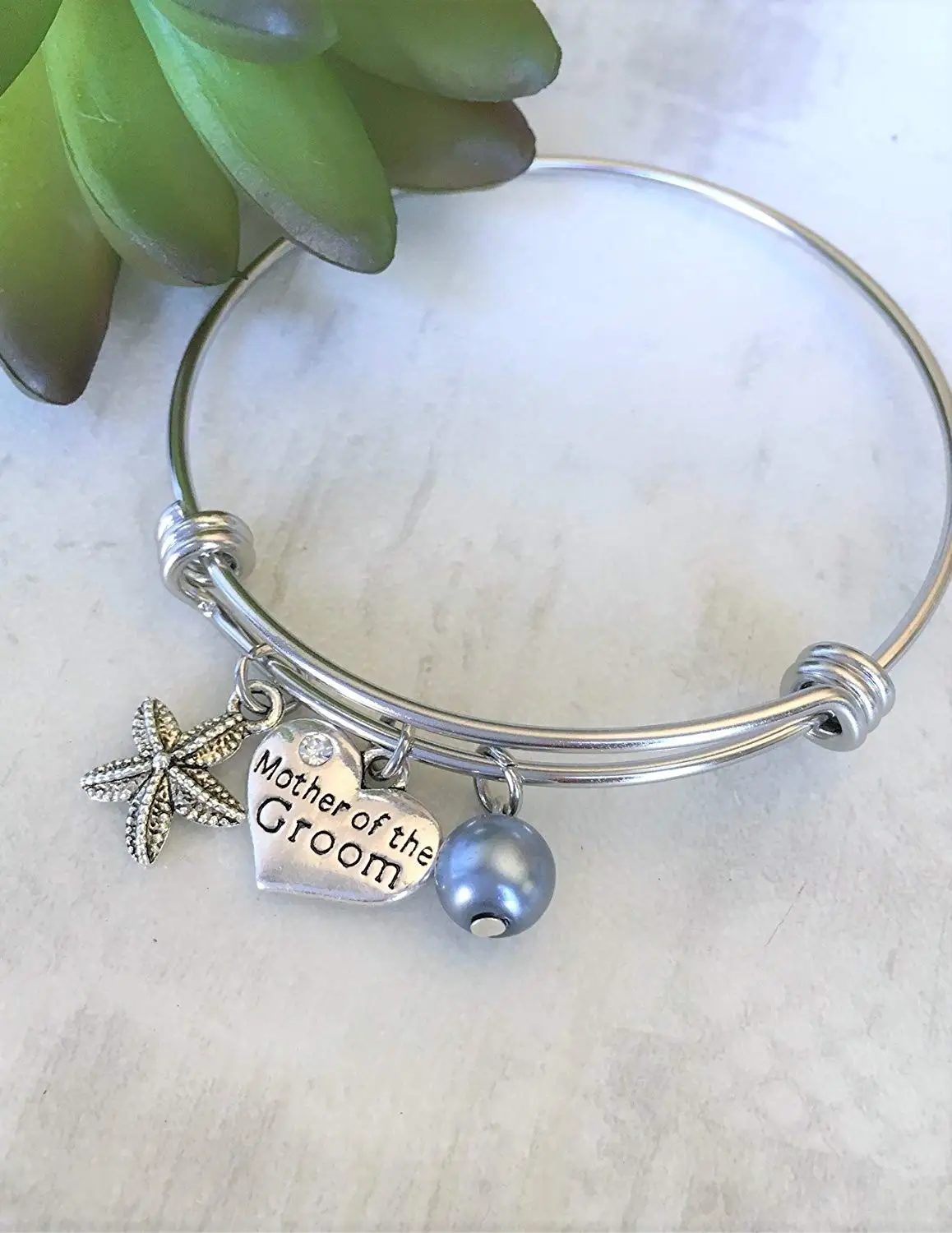 mother of the bride charm bracelet