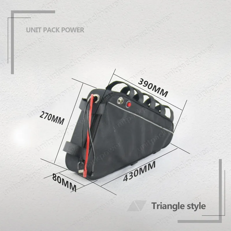 Triangle bag 48V 17Ah lithium ion ebike battery pack for 750W BBS02 Bafang mid drive conversion motor kits