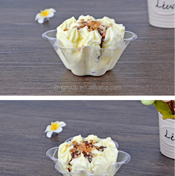 Amazon Hot Sale 2021 Flower Plastic Ice Cream Cup Cone Shaved Ice Cup