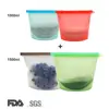 FDA Food grade eco-friendly BPA free ziplock airtight seal freezer bag reusable silicone food storage bags for packing food