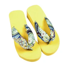 excellent quality 2015 HOT Casual Bohemia Women Sandal Platform Wedges Beach Flip Flops Home Slippers