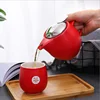 Single Kung Fu Tea Set Red Ceramic Teapot Cup Tray Set