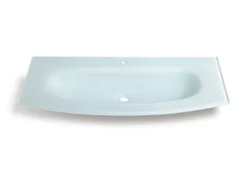 White Modern One Piece Glass Bathroom Sink And Countertop Hl 2038
