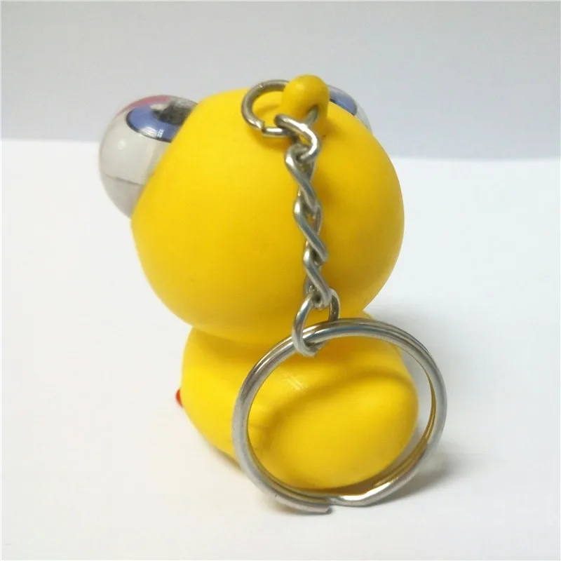 3d Rotating Eyes Duck Plastic Keychains Custom Squeeze Duck Rolling