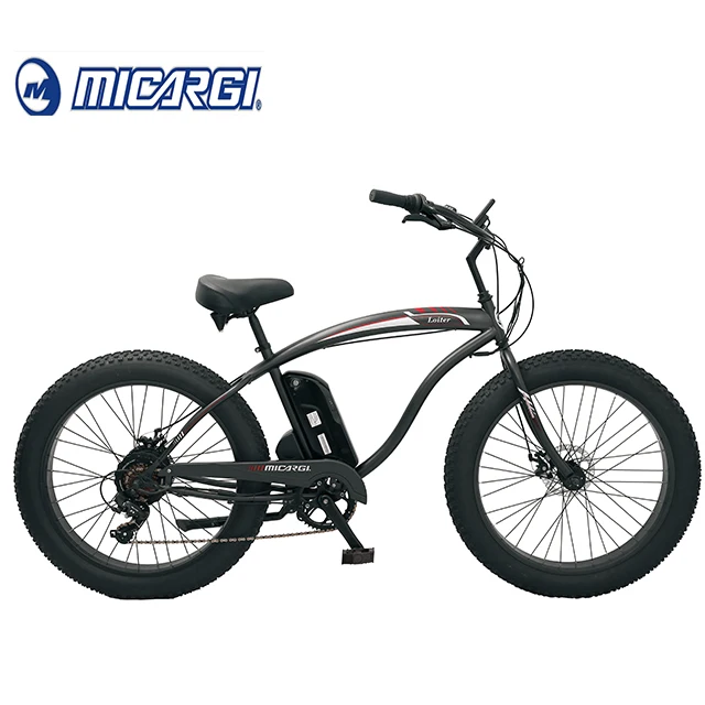 micargi seattle fat tire chopper stretch beach cruiser bike