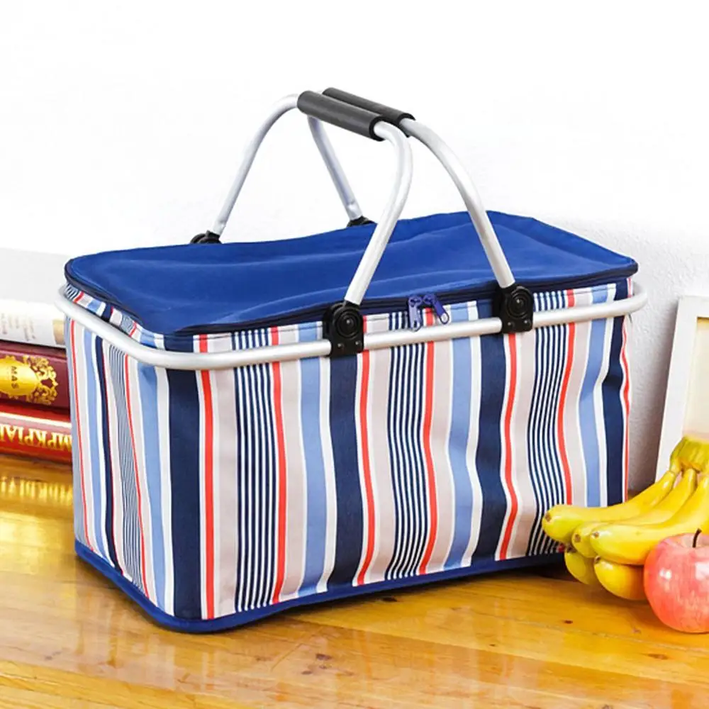Collapsible Picnic Basket,32l Large Folding Insulated Lunch Box,Camping