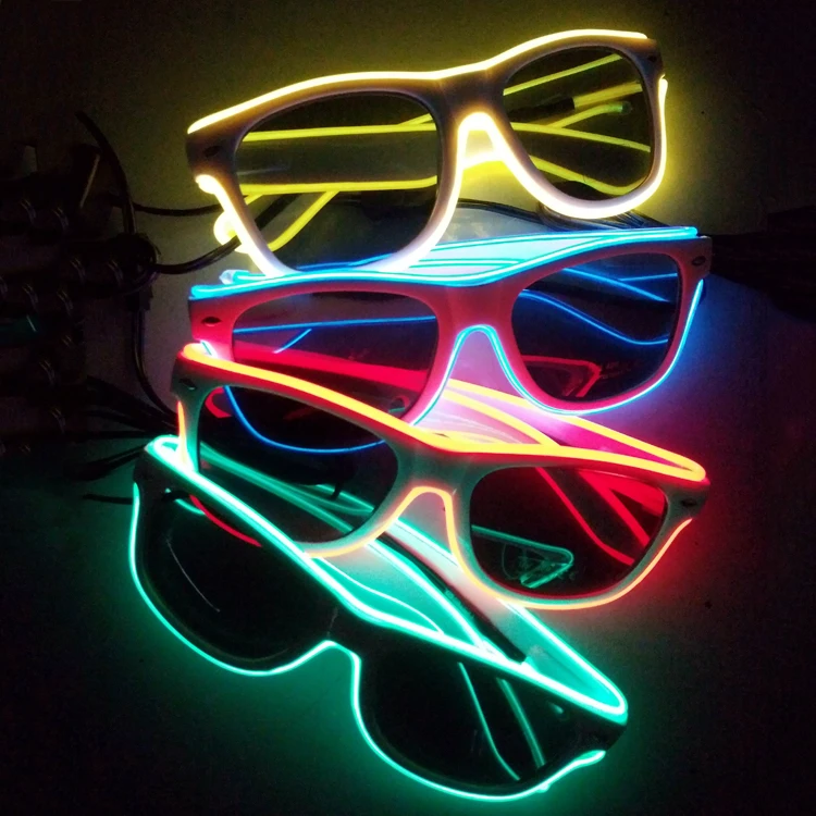 Fashion Concert Night Clubs Flashing Neon Glow In The Dark LED Wire El Party Glasses