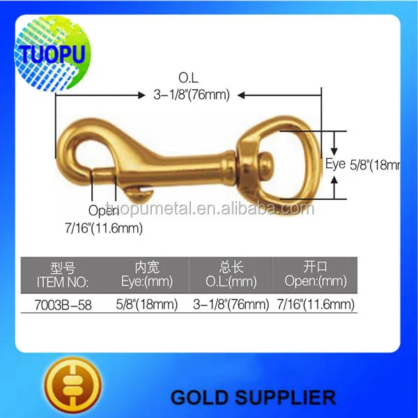 High Quality 7003b Solid Brass Swivel Hooks For Handbag Brass Swivel
