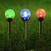 Colorful Decorative LED Solar Light Crack Glass Ball Stake Light Garden Lamp