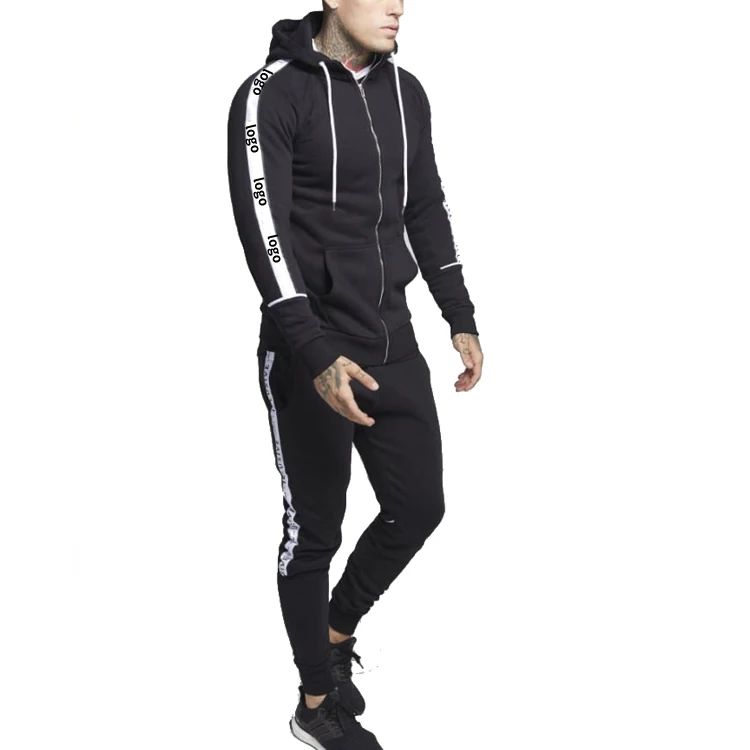 black fitted tracksuit