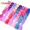 Alileader Synthetic Braiding Hair Extensions Jumbo Braids Crochet Hair Purple Pink Gray Blue Red Ombre Two Tone 102 Colors
