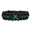 "Ovarian Cancer Awareness" Teal Ribbon Line Paracord Survival Bracelet