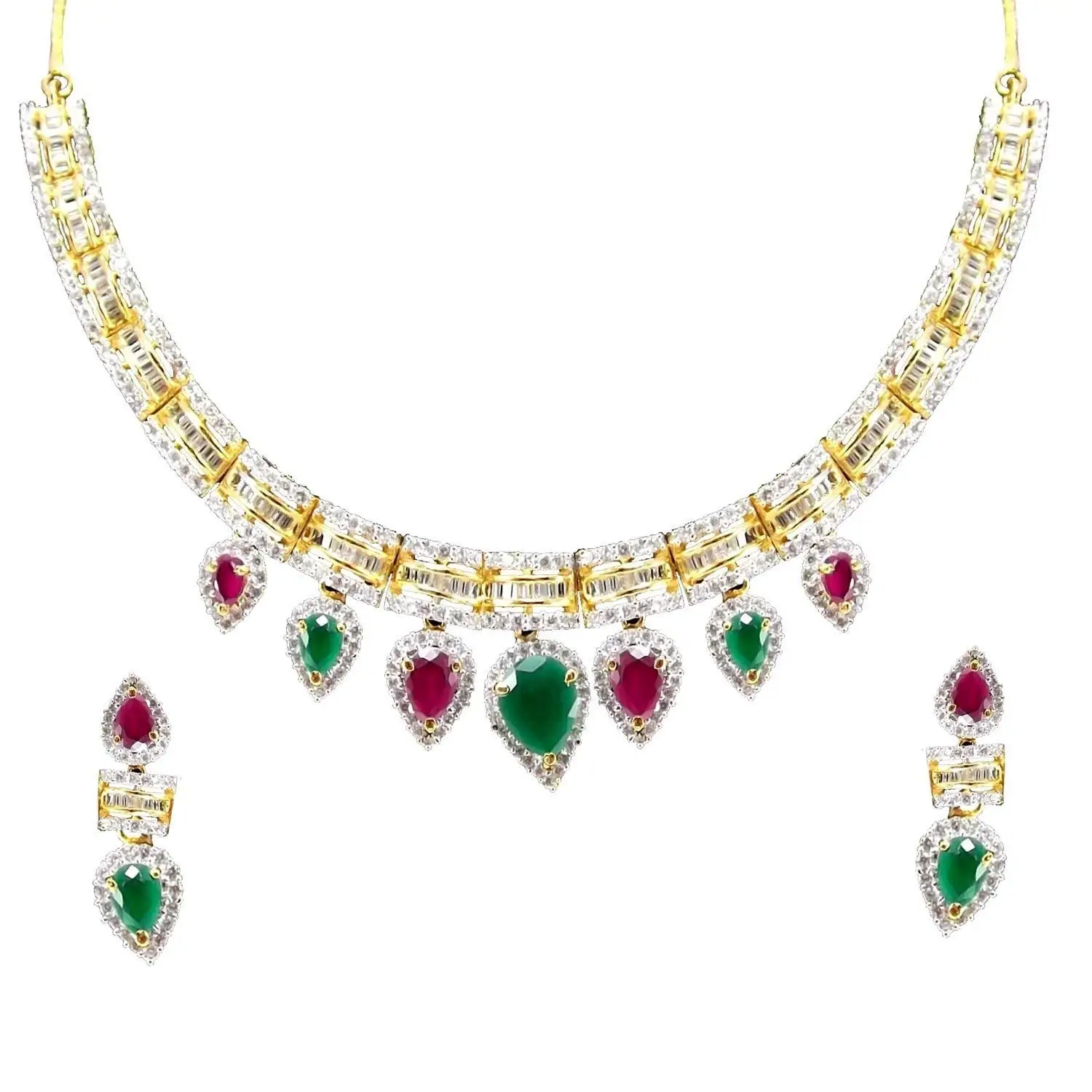 SUBHARPIT Ethnic Gold Plated Pearl /& Diamond Necklace Set for Women /& Girls Necklace /& Earring