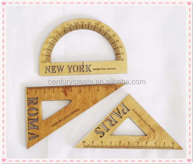 Over Shape Ruler Oval Ruler for Kids - Eco-Friendly Triangle Wooden Ruler