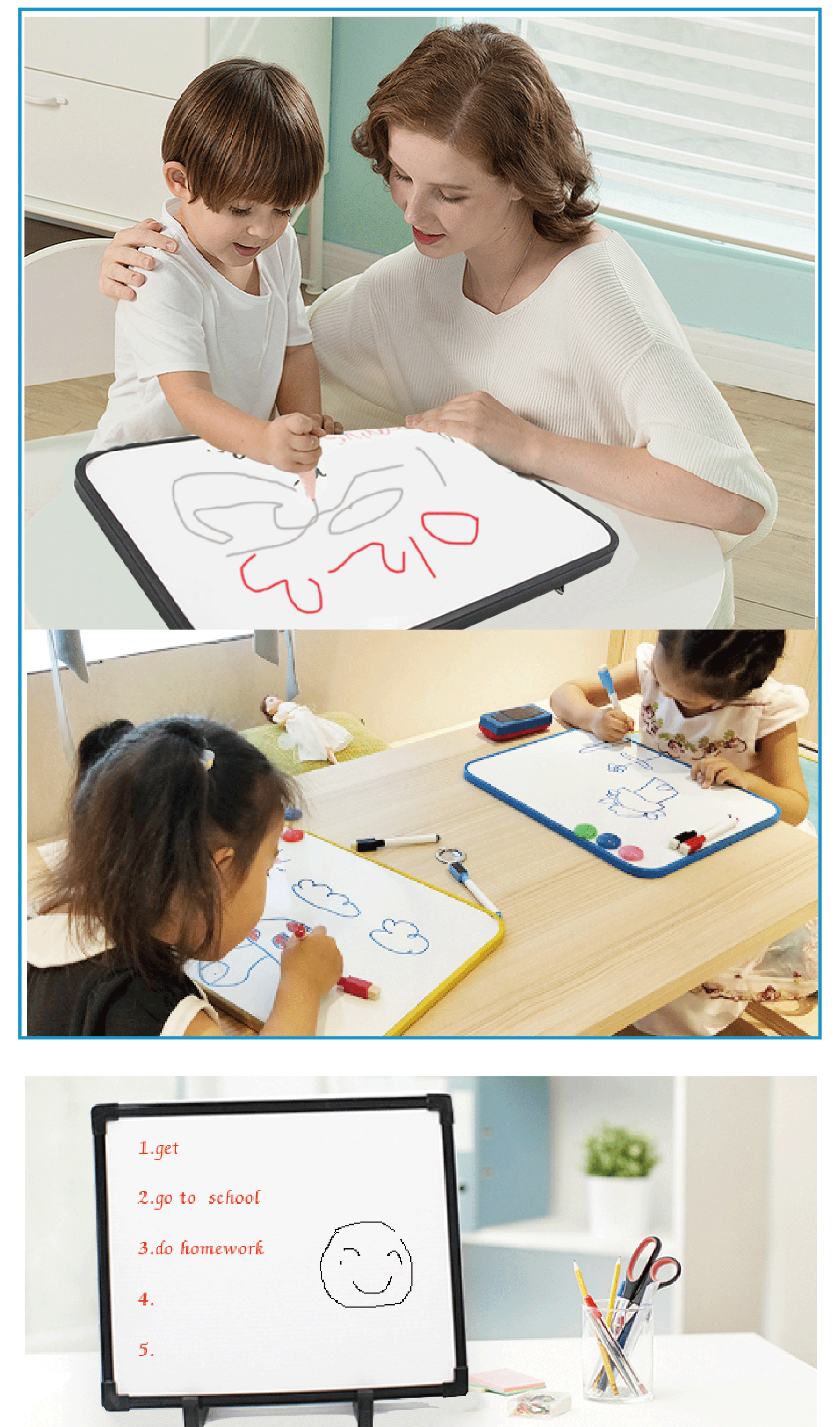 Dry Erase Surface 9x12 Inch Doublesided Alphabet Letters White