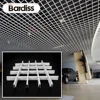 Decorative metal grid false ceiling white interior 100 x 100 aluminum open cell ceiling