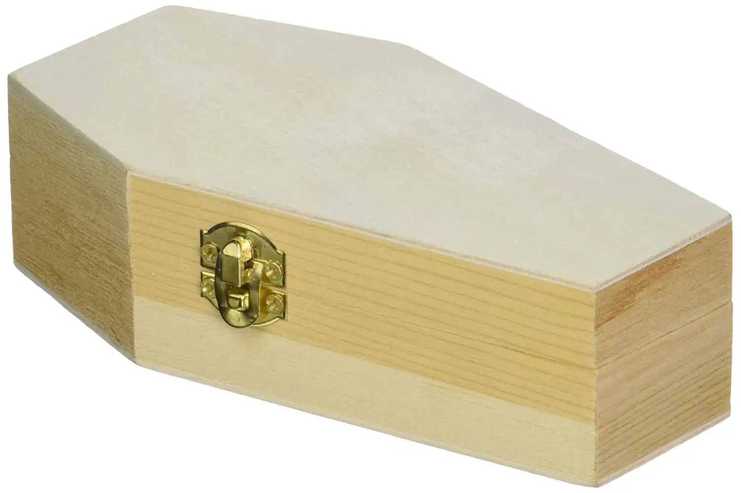 Custom Unfinished Plain Wood Coffin Shape Gift Box With Hinged Lid ...