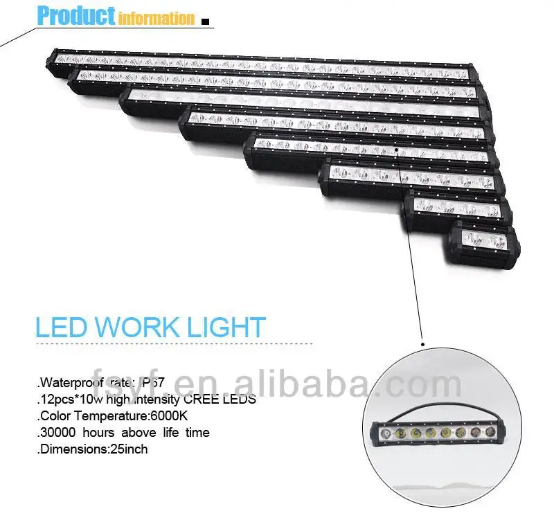 10w cree offroad led spot light bar ,single row led light bar
