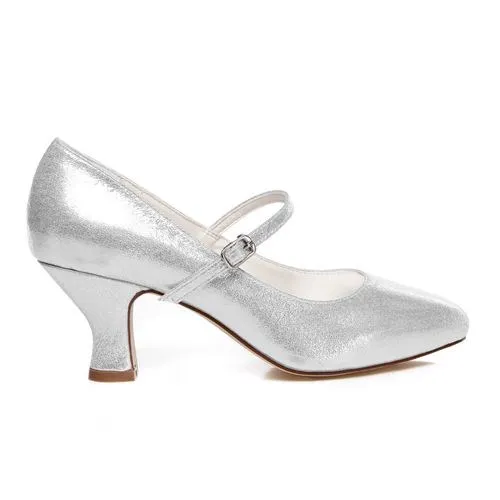 Chunky Heel Silver Shoes For Wedding Wr-172-2 Wedding Dress Shoes ...