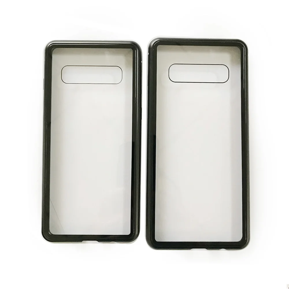 In stock Magnetic full Metal Tempered Glass cover For Samsung S10Plus S10 S10lite flip cell phone case